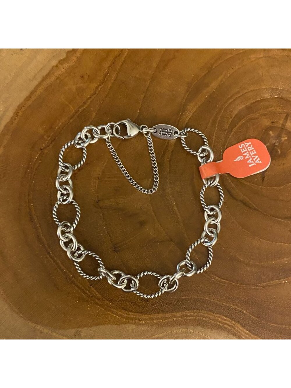 James Avery Oval Twist Charm Bracelet, Size M